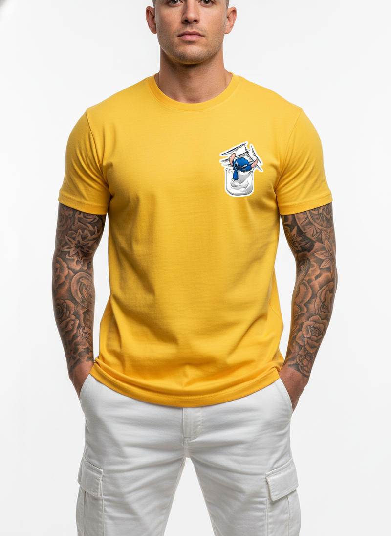 Anngi Pocket Peeker Blue Alien Tee