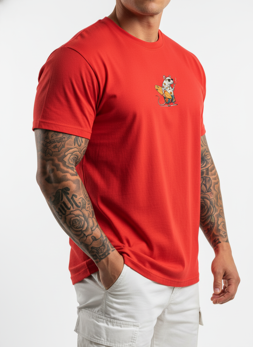 Anngi Beach Bum Mouse Red Graphic Tee