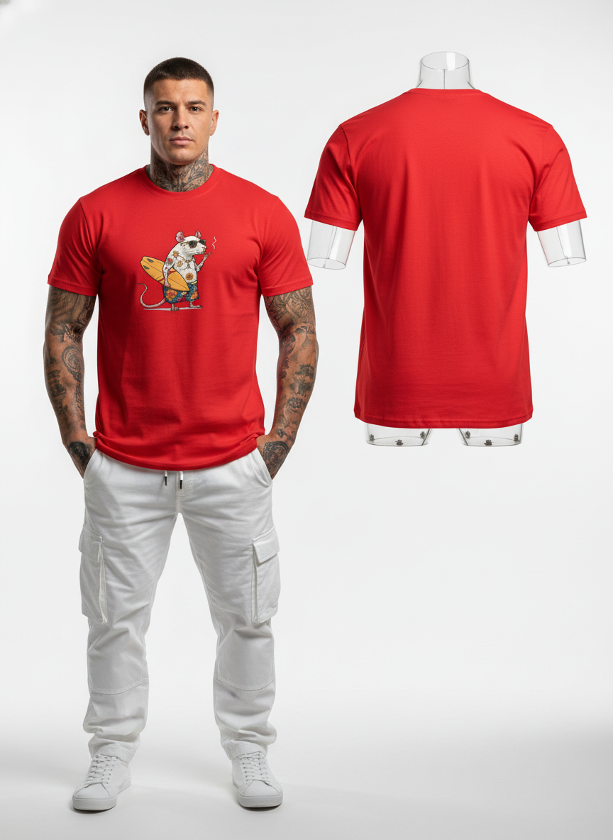 Anngi Beach Bum Mouse Red Graphic Tee