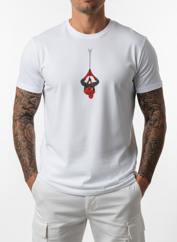Anngi Hanging Spidey Minimal Hero Tee