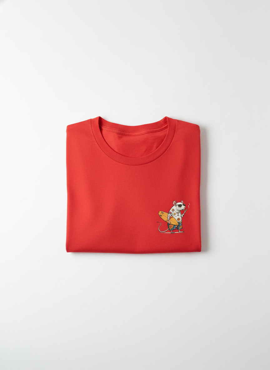 Anngi Beach Bum Mouse Red Graphic Tee