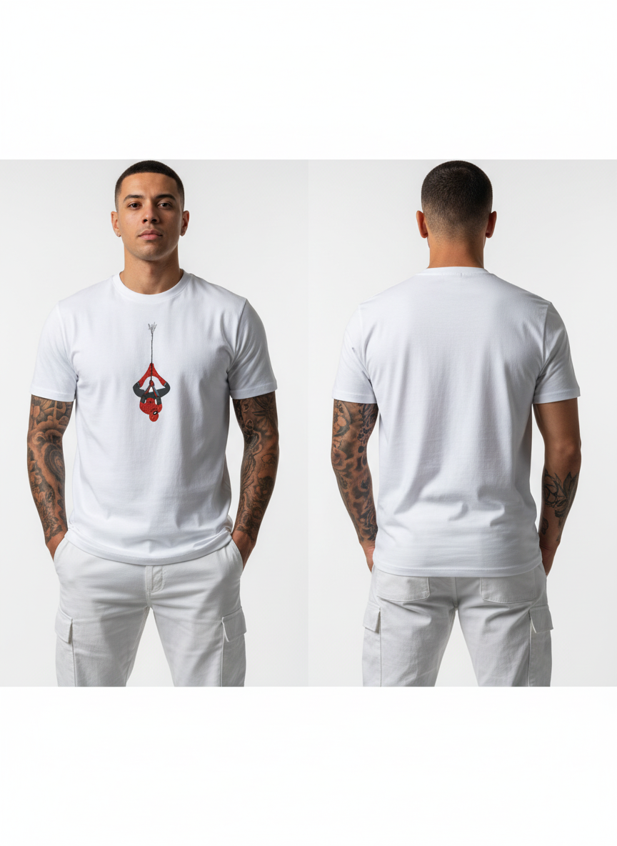 Anngi Hanging Spidey Minimal Hero Tee