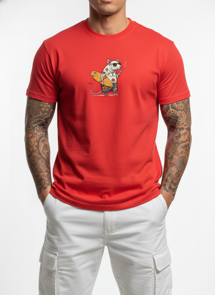 Anngi Beach Bum Mouse Red Graphic Tee
