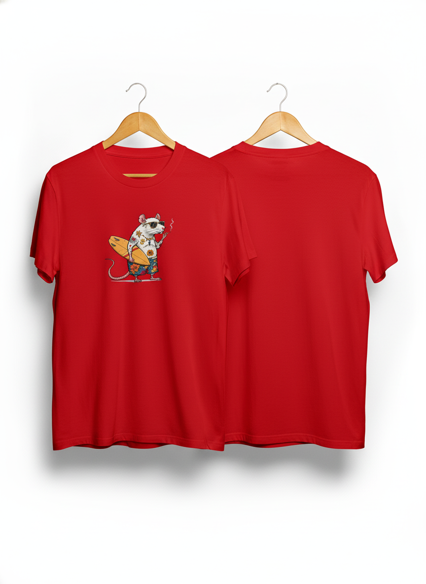 Anngi Beach Bum Mouse Red Graphic Tee